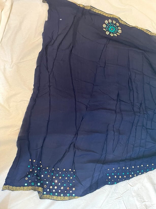 Designer Georgette saree with shibori prints and mirror and sequin work all over - Vibha By Veena