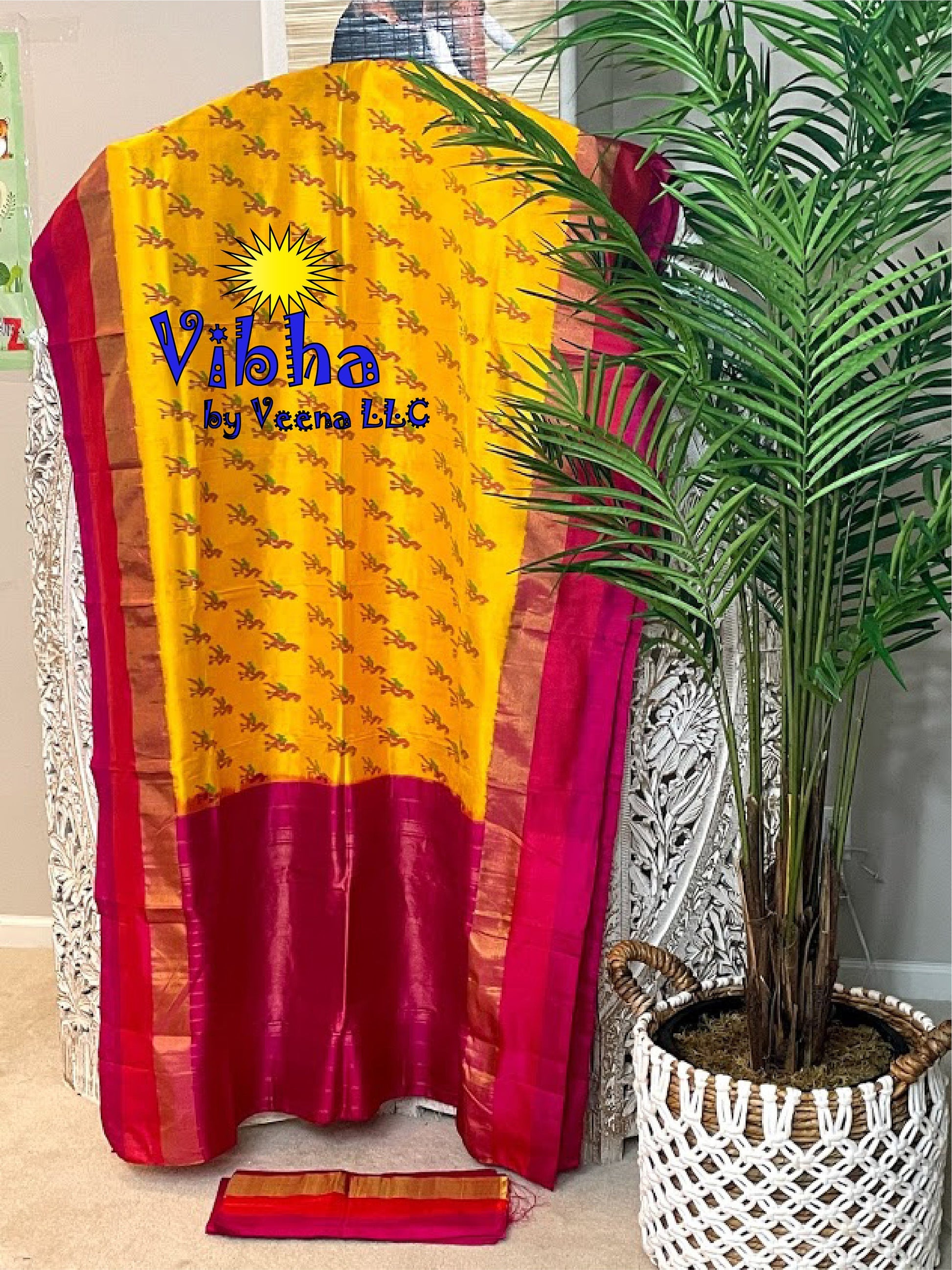 Pochampally Silk saree|Pochampally double ikkat handwoven saree|Silk saree|Ikkat Silk Saree|Pochampally ikkat saree|Pochampally silk saree - Vibha By Veena