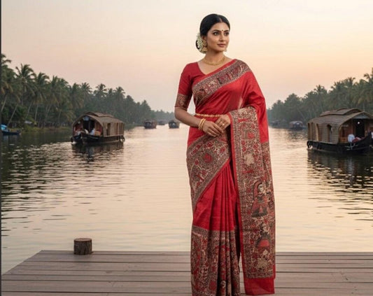 Madhubani handpainted saree - Vibha By Veena